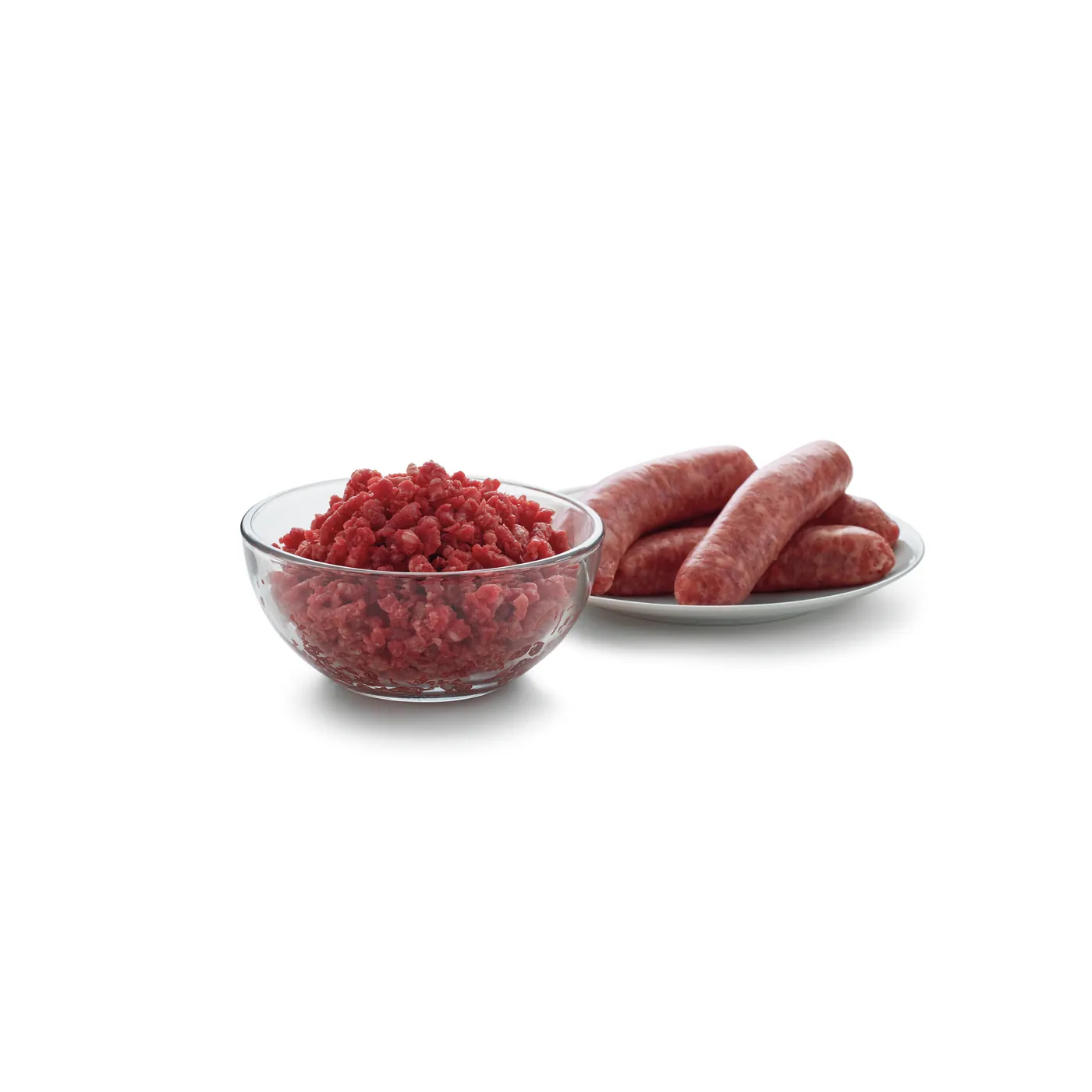Bartscher A150064 Fleischwolf Alu II für KitchenAid Ansicht Hackfleisch und Würste