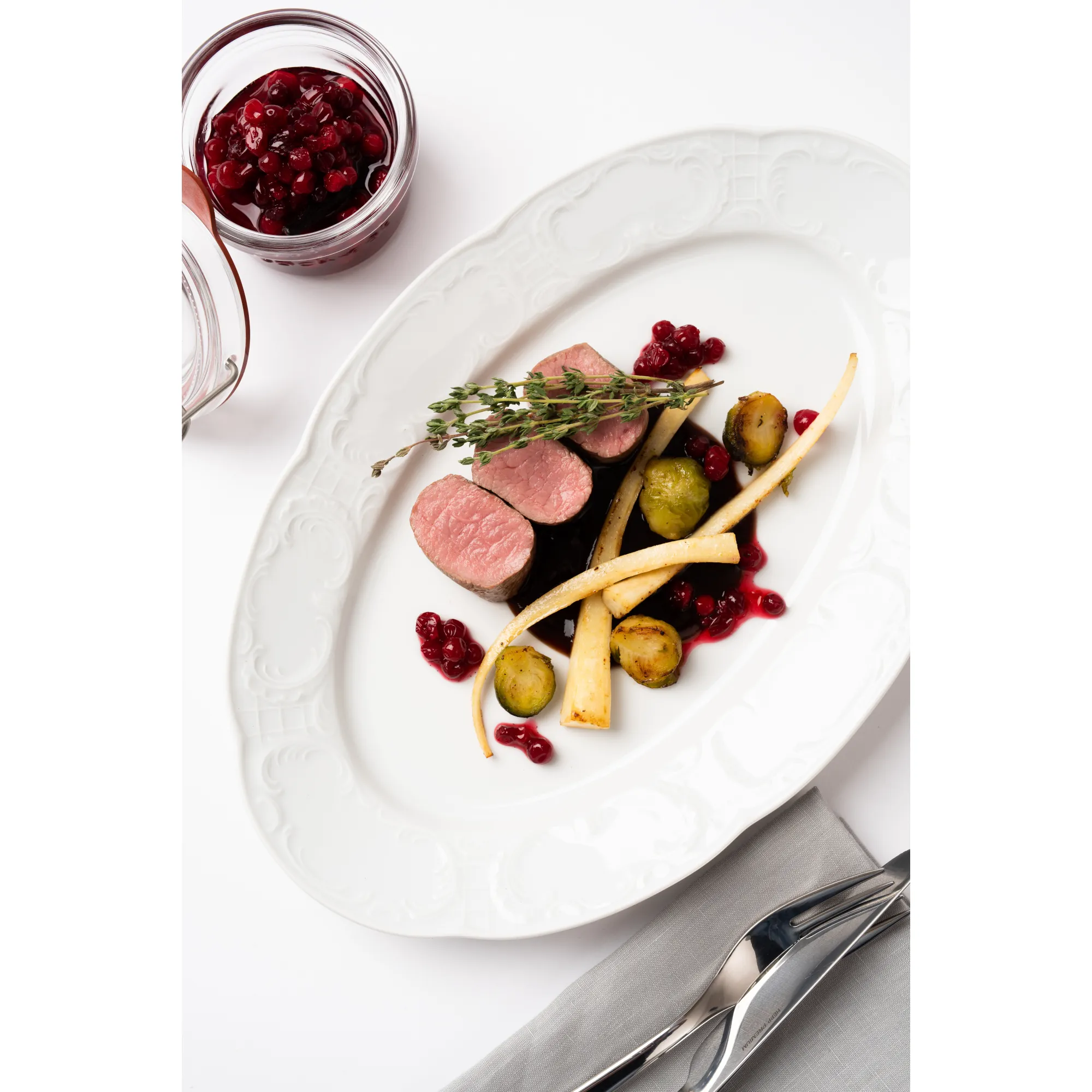 Bauscher Mozart Platte oval Fahne