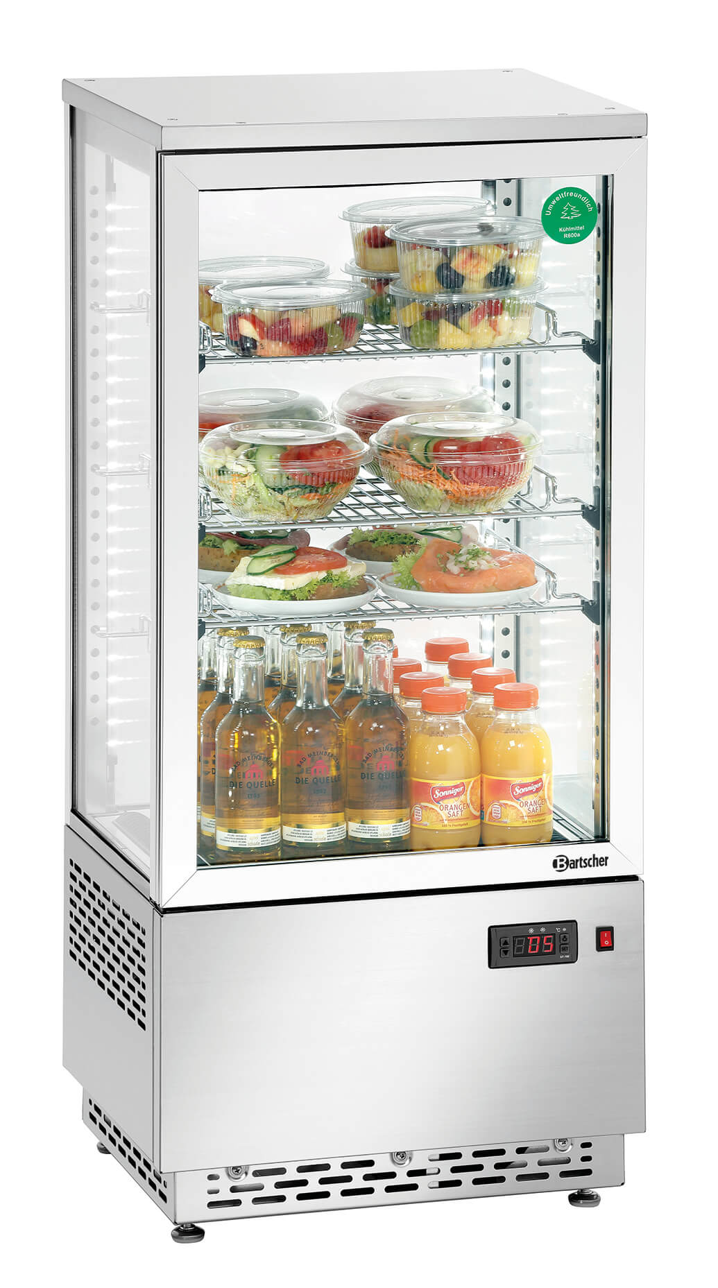 Bartscher Mini Kühlvitrine 78 Liter Edelstahl