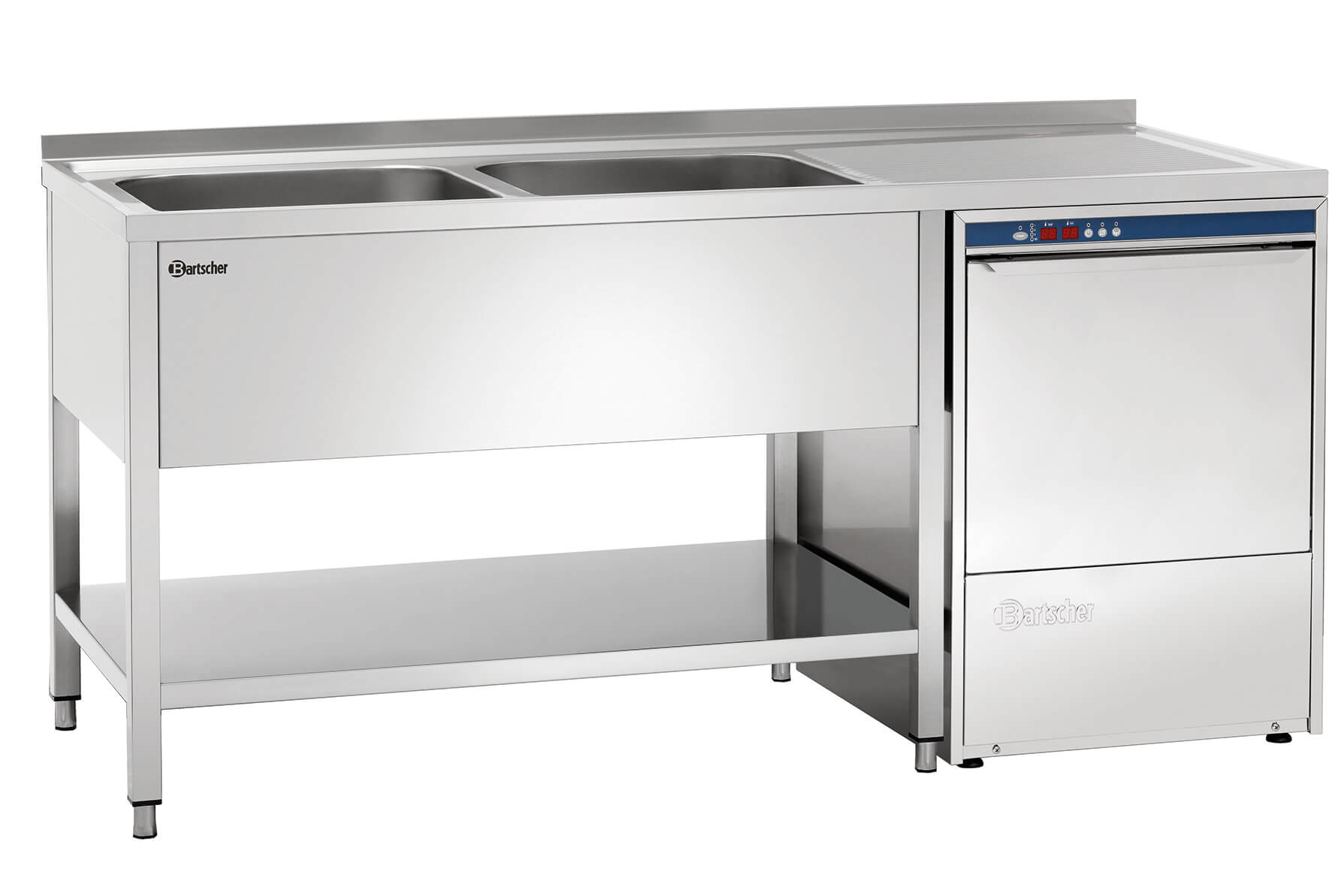 Bartscher Spülcenter B 1800 x T 700 mm 2 Becken links