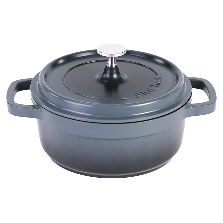 Contacto AluChef Kasserolle Aluminiumgussdruck Knopfgriff aus Edelstahl rund