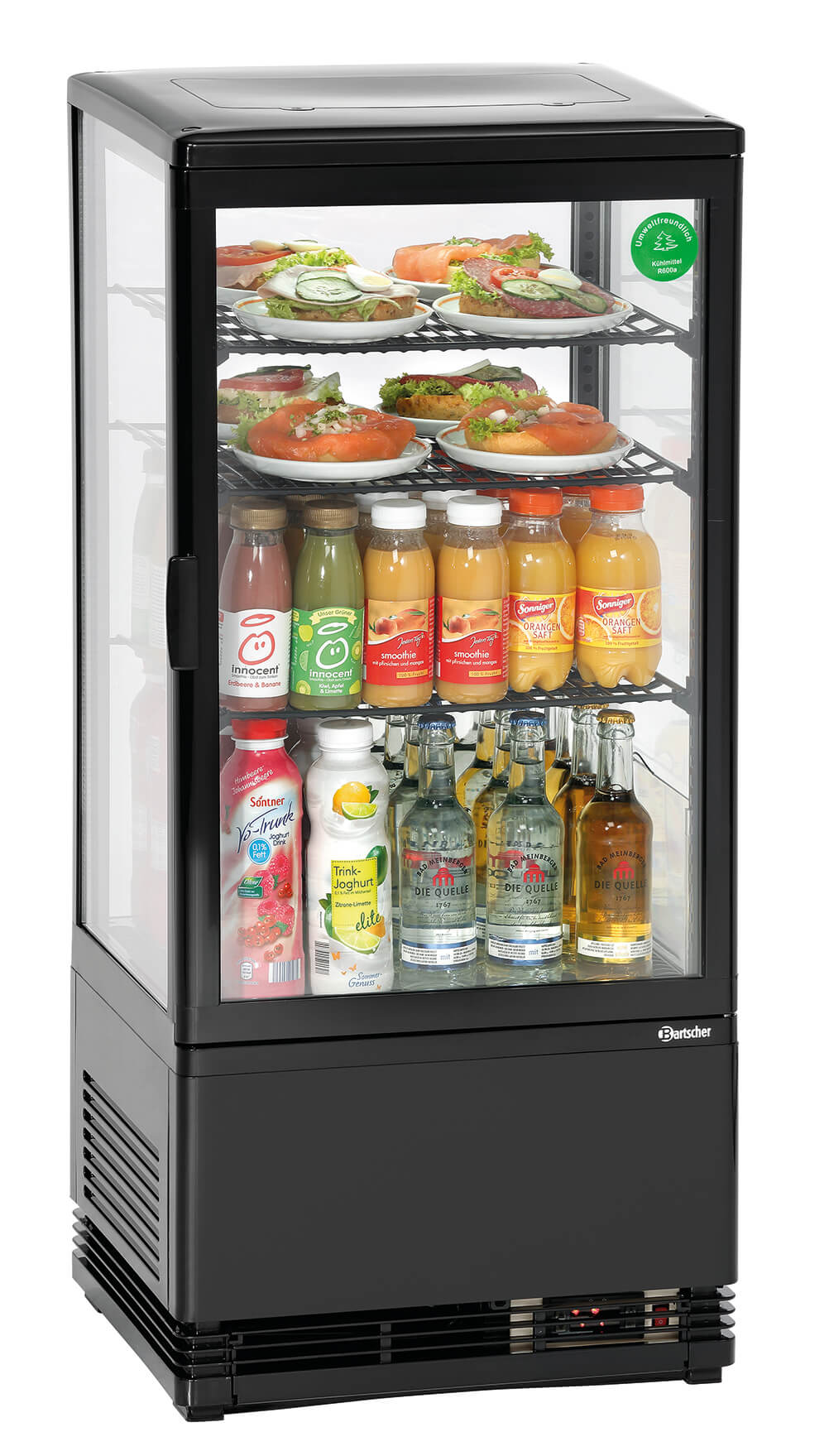 Bartscher Mini Kühlvitrine 78 Liter schwarz
