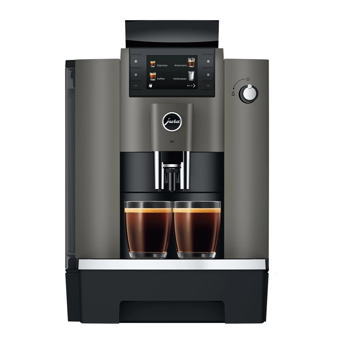 Jura 15542 Kaffeevollautomat W4 Frontansicht mit 2 Kaffeetassen