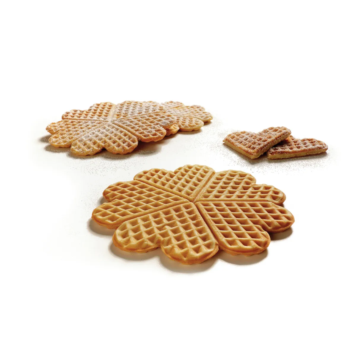 Bartscher 370270 Waffeleisen mit fertige Waffeln mit Puderzucker