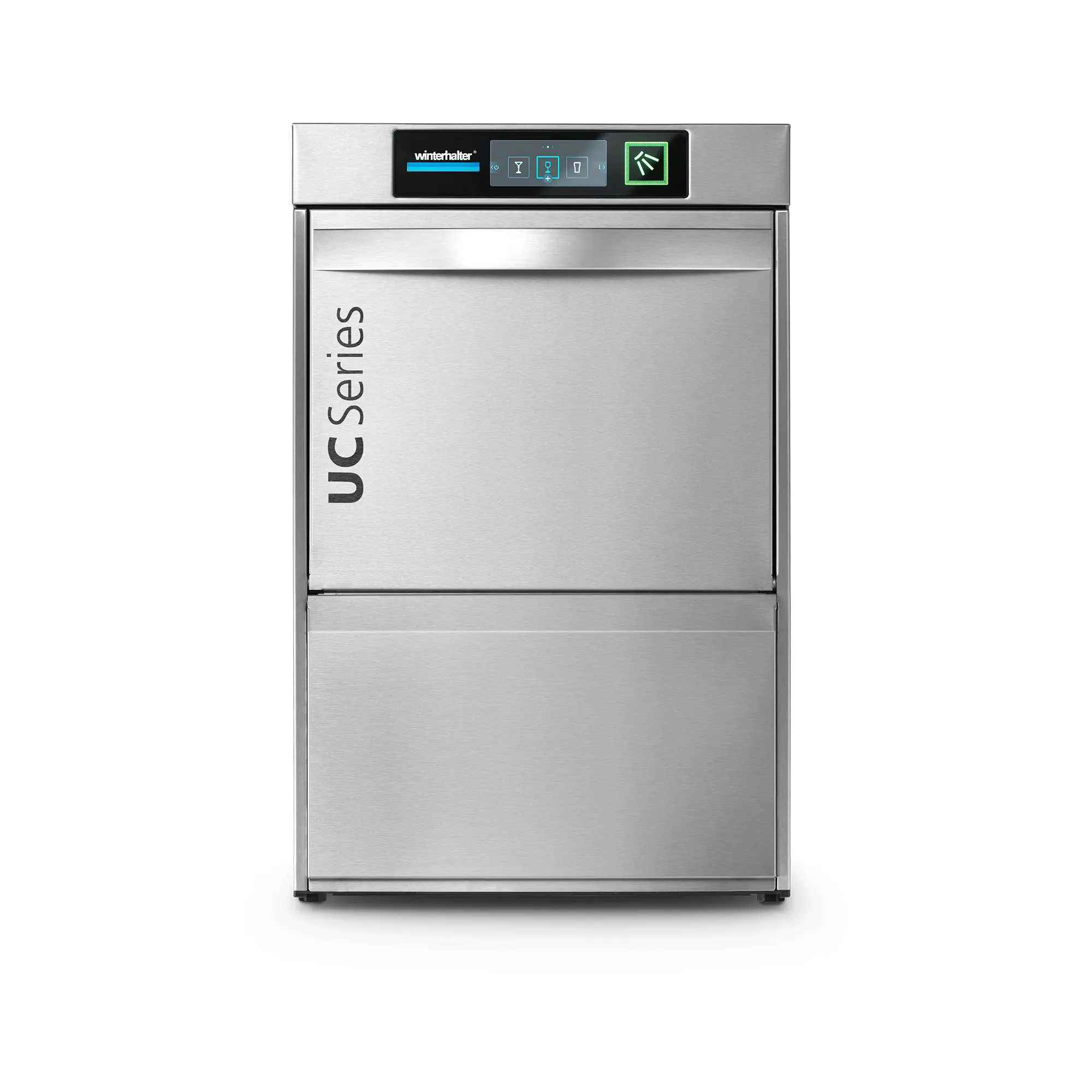 Winterhalter UC-S Frontansicht geschlossen, Spülmaschine, Stainless steel, Front panel, Untertisch?, Serie UC, Geschirrspüler, Edelstahl, DS-Serie, Top-Control, Großvolumen