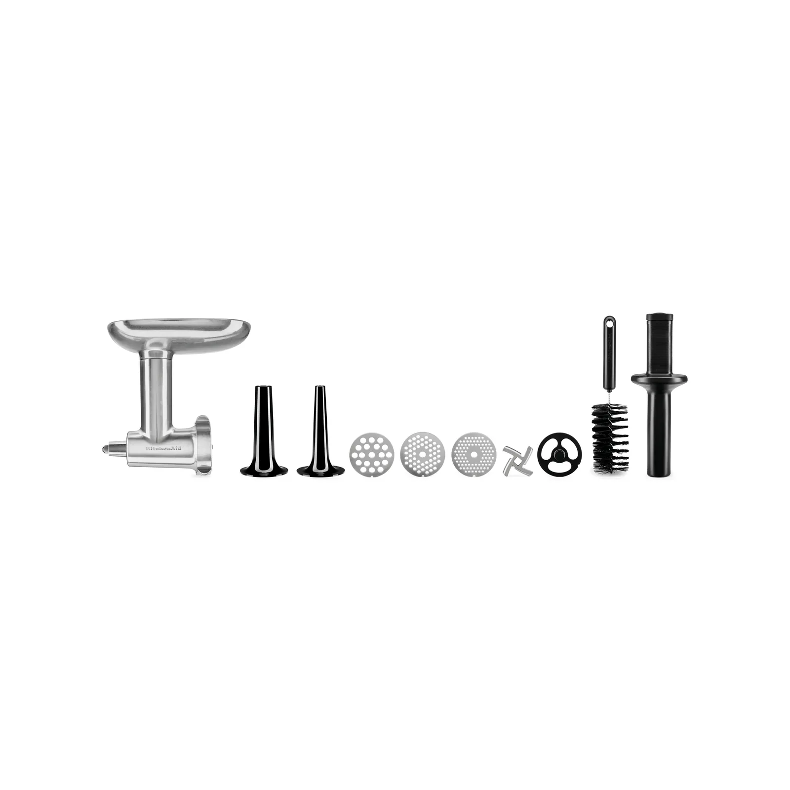 Bartscher A150064 Fleischwolf Alu II für KitchenAid Ansicht alle Aufsätze